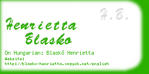 henrietta blasko business card