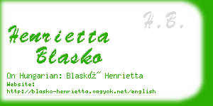 henrietta blasko business card